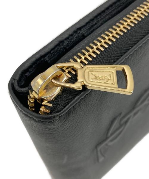 Yves Saint Laurent（イヴサンローラン）Yves Saint Laurent (イヴサンローラン) ロゴレザーラウンドジップウォレット ブラック サイズ:下記参照　の古着・服飾アイテム