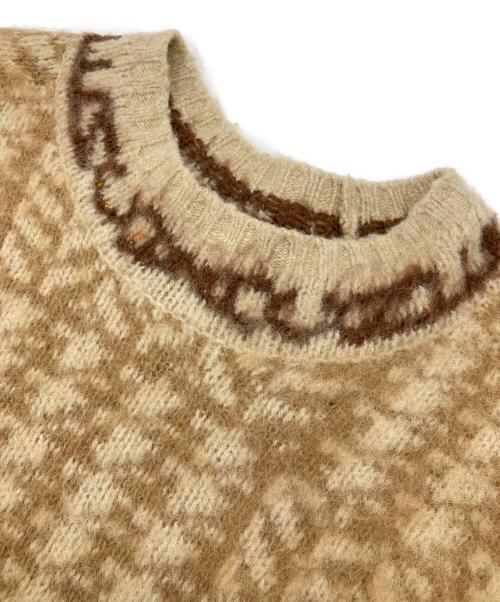 Acne studios（アクネ ストゥディオス）Acne studios (アクネ ストゥディオス) ハウンドトゥースチェック クルーネックニット ベージュ サイズ:XSの古着・服飾アイテム