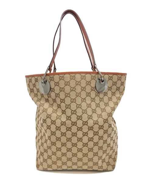 GUCCI（グッチ）GUCCI (グッチ) GGキャンバストートバッグ ベージュ サイズ:下記参照　の古着・服飾アイテム