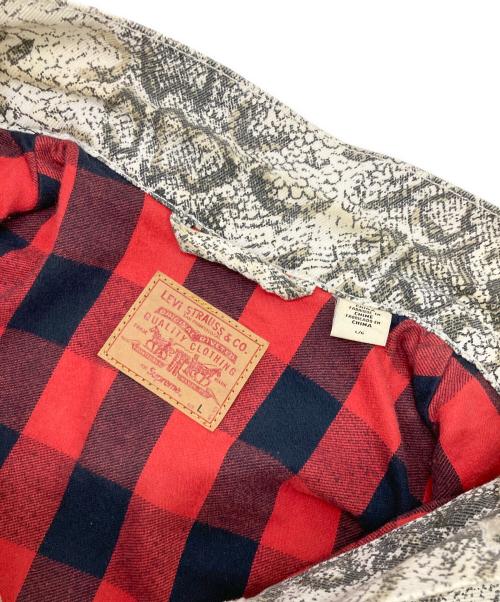 LEVI'S（リーバイス）LEVI'S (リーバイス) SUPREME (シュプリーム) Snakeskin Trucker Jacket ホワイト サイズ:Lの古着・服飾アイテム