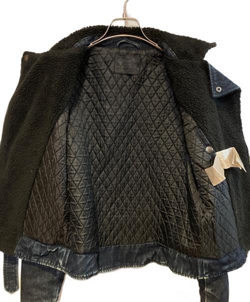 DIESEL（ディーゼル）DIESEL (ディーゼル) 裏ボアデニムライダースジャケット インディゴ サイズ:不明の古着・服飾アイテム