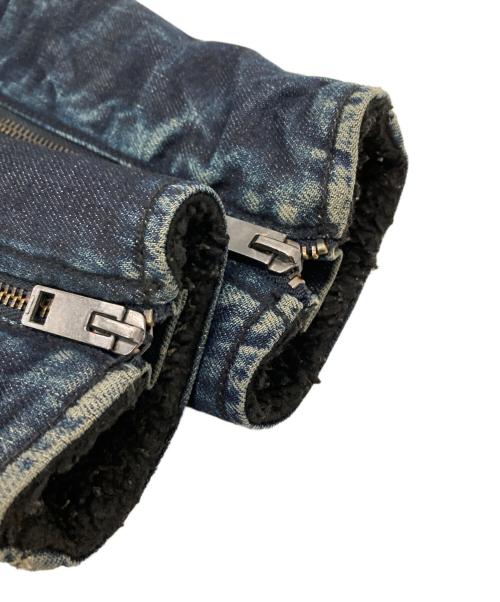 DIESEL（ディーゼル）DIESEL (ディーゼル) 裏ボアデニムライダースジャケット インディゴ サイズ:不明の古着・服飾アイテム