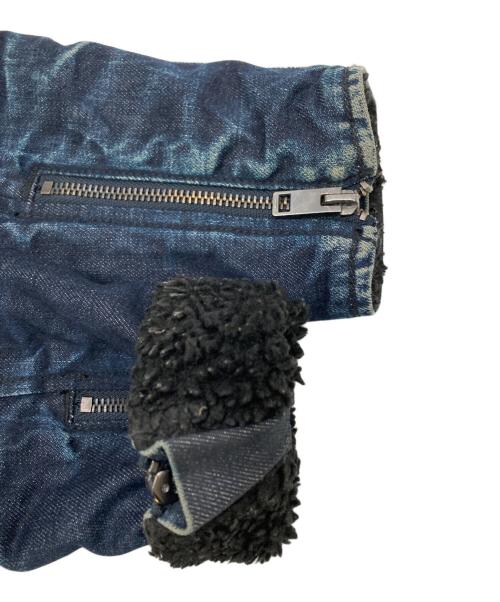 DIESEL（ディーゼル）DIESEL (ディーゼル) 裏ボアデニムライダースジャケット インディゴ サイズ:不明の古着・服飾アイテム