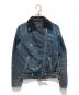DIESEL（ディーゼル）の古着「裏ボアデニムライダースジャケット」｜インディゴ