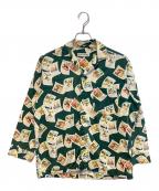 BANANA REPUBLICバナナリパブリック）の古着「［古着］総柄オープンカラーシャツ」｜グリーン