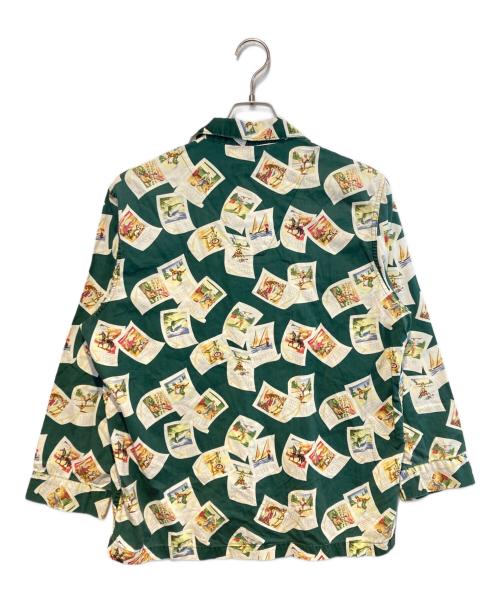 BANANA REPUBLIC（バナナリパブリック）BANANA REPUBLIC (バナナリパブリック) ［古着］総柄オープンカラーシャツ グリーン サイズ:下記参照　の古着・服飾アイテム