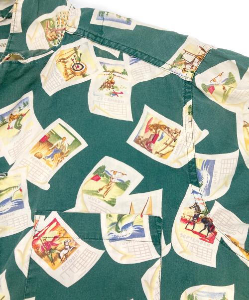 BANANA REPUBLIC（バナナリパブリック）BANANA REPUBLIC (バナナリパブリック) ［古着］総柄オープンカラーシャツ グリーン サイズ:下記参照　の古着・服飾アイテム