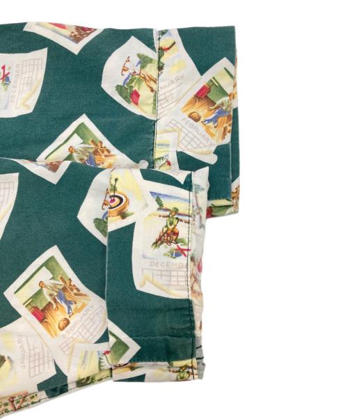 BANANA REPUBLIC（バナナリパブリック）BANANA REPUBLIC (バナナリパブリック) ［古着］総柄オープンカラーシャツ グリーン サイズ:下記参照　の古着・服飾アイテム