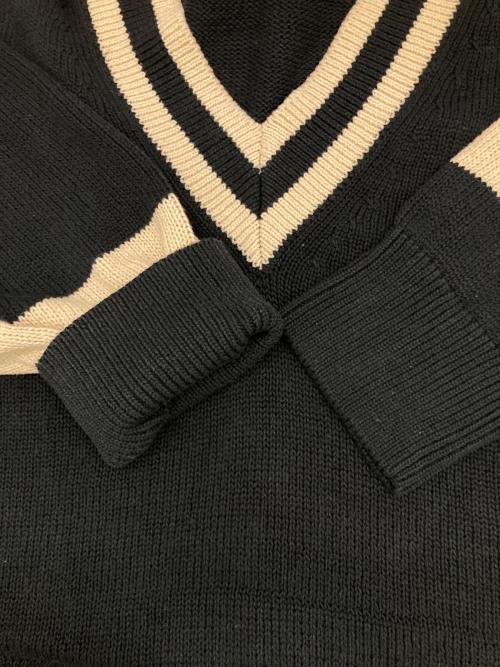 journal standard L'essage（ジャーナルスタンダード レサージュ）journal standard L'essage (ジャーナルスタンダード レサージュ) ラインニットプルオーバー ブラック サイズ:Fの古着・服飾アイテム