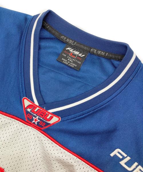 FUBU（フブ）FUBU (フブ) ゲームシャツ グレー×ネイビー サイズ:XXLの古着・服飾アイテム