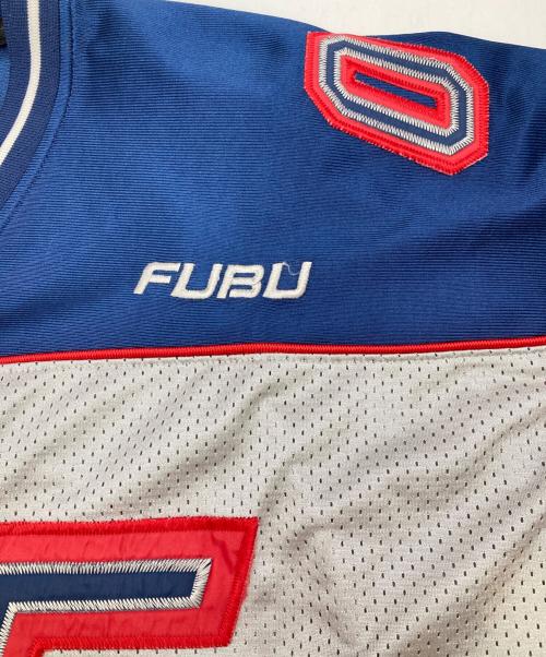 FUBU（フブ）FUBU (フブ) ゲームシャツ グレー×ネイビー サイズ:XXLの古着・服飾アイテム