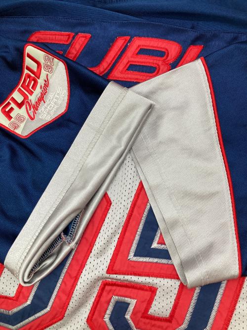 FUBU（フブ）FUBU (フブ) ゲームシャツ グレー×ネイビー サイズ:XXLの古着・服飾アイテム