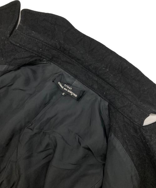 tricot COMME des GARCONS（トリココムデギャルソン）tricot COMME des GARCONS (トリココムデギャルソン) シワ加工ピーコート ブラック サイズ:Sの古着・服飾アイテム