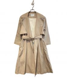 TOMORROW LAND（トゥモローランド）の古着「ウールギャバジン ガウンコート」｜ベージュ