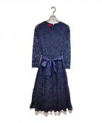 CAROLINA HERRERAカロライナヘレラ）の古着「レースワンピース」｜ネイビー