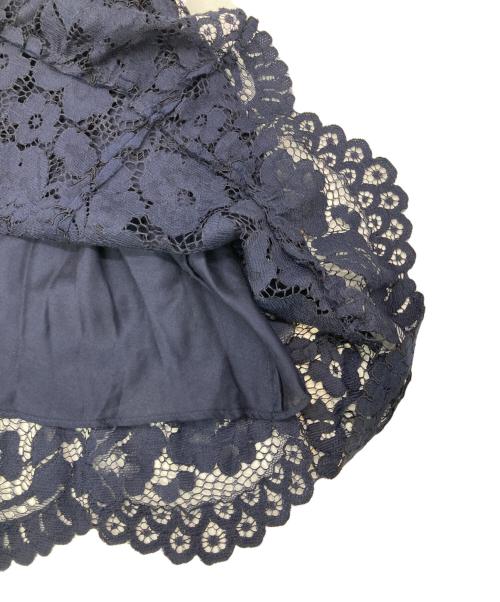 CAROLINA HERRERA（カロライナヘレラ）CAROLINA HERRERA (カロライナヘレラ) レースワンピース ネイビー サイズ:下記参照　の古着・服飾アイテム