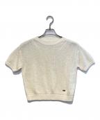 FOXEYフォクシー）の古着「リネンS/Sニット」｜ホワイト