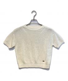 FOXEY（フォクシー）の古着「リネンS/Sニット」｜ホワイト