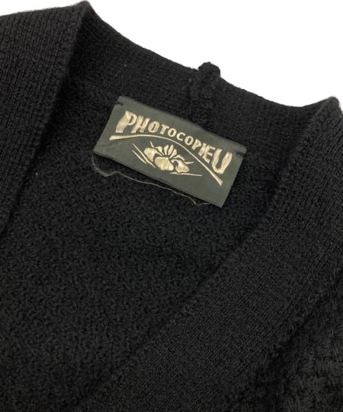 PHOTOCOPIEU（フォトコピュー）PHOTOCOPIEU (フォトコピュー) ジップカーディガン ブラック サイズ:不明の古着・服飾アイテム