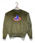 Hysteric Glamourヒステリックグラマー）の古着「HELL OVAL アップリケスウェット」｜オリーブ
