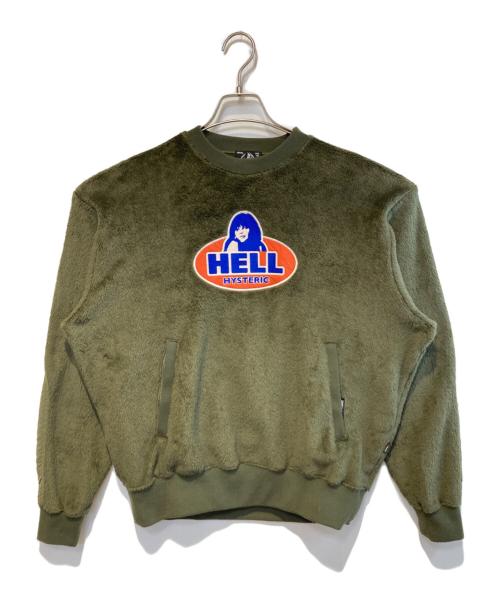 Hysteric Glamour（ヒステリックグラマー）Hysteric Glamour (ヒステリックグラマー) HELL OVAL アップリケスウェット オリーブ サイズ:Mの古着・服飾アイテム