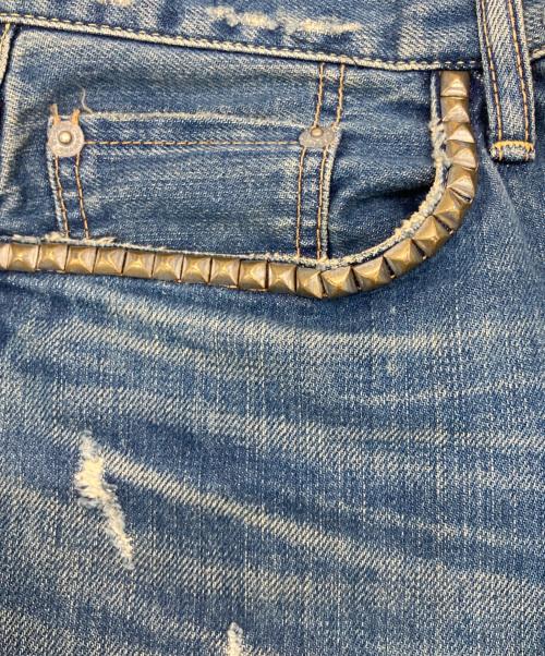 Hysteric Glamour（ヒステリックグラマー）Hysteric Glamour (ヒステリックグラマー) スクエアウィンドスタッズデニムパンツ インディゴ サイズ:30の古着・服飾アイテム