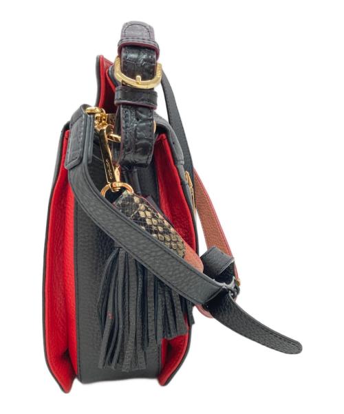 COCOCELUX GOLD（ココセリュックスゴールド）COCOCELUX GOLD (ココセリュックスゴールド) タッセル付きワンハンドル 3WAYバッグ ブラック×レッド サイズ:下記参照　の古着・服飾アイテム