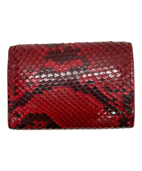 COCOCELUX GOLD（ココセリュックスゴールド）COCOCELUX GOLD (ココセリュックスゴールド) クロコダイル×パイソン ウォレット ブラック×レッドの古着・服飾アイテム