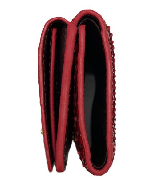 COCOCELUX GOLD（ココセリュックスゴールド）COCOCELUX GOLD (ココセリュックスゴールド) クロコダイル×パイソン ウォレット ブラック×レッドの古着・服飾アイテム