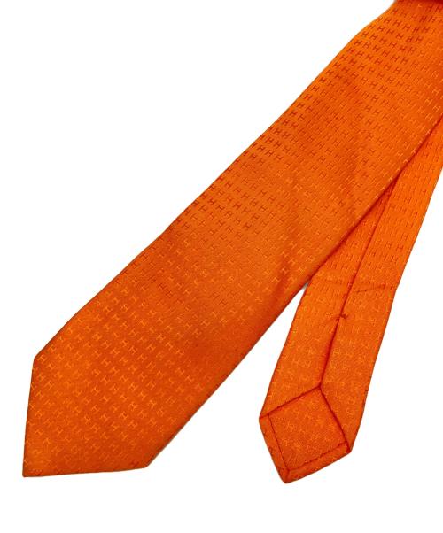 HERMES（エルメス）HERMES (エルメス) Hパターンシルクネクタイ オレンジ サイズ:下記参照　の古着・服飾アイテム