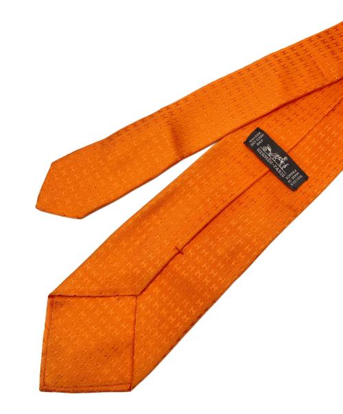 HERMES（エルメス）HERMES (エルメス) Hパターンシルクネクタイ オレンジ サイズ:下記参照　の古着・服飾アイテム
