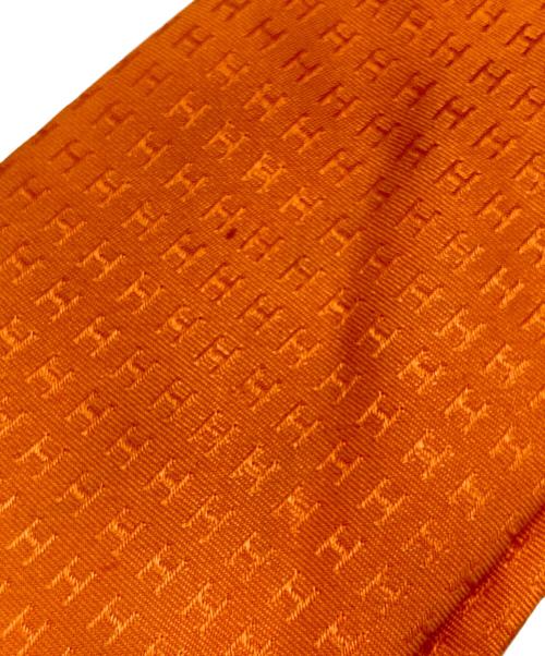 HERMES（エルメス）HERMES (エルメス) Hパターンシルクネクタイ オレンジ サイズ:下記参照　の古着・服飾アイテム