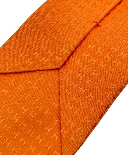 HERMES（エルメス）HERMES (エルメス) Hパターンシルクネクタイ オレンジ サイズ:下記参照　の古着・服飾アイテム