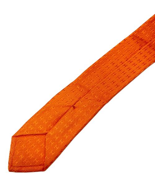 HERMES（エルメス）HERMES (エルメス) Hパターンシルクネクタイ オレンジ サイズ:下記参照　の古着・服飾アイテム