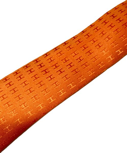 HERMES（エルメス）HERMES (エルメス) Hパターンシルクネクタイ オレンジ サイズ:下記参照　の古着・服飾アイテム