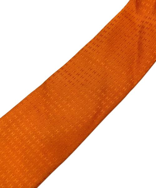 HERMES（エルメス）HERMES (エルメス) Hパターンシルクネクタイ オレンジ サイズ:下記参照　の古着・服飾アイテム
