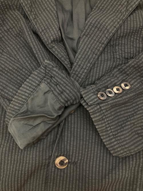 GIORGIO ARMANI（ジョルジョアルマーニ）GIORGIO ARMANI (ジョルジョアルマーニ) シアサッカーストライプジャケット グレー サイズ:44の古着・服飾アイテム