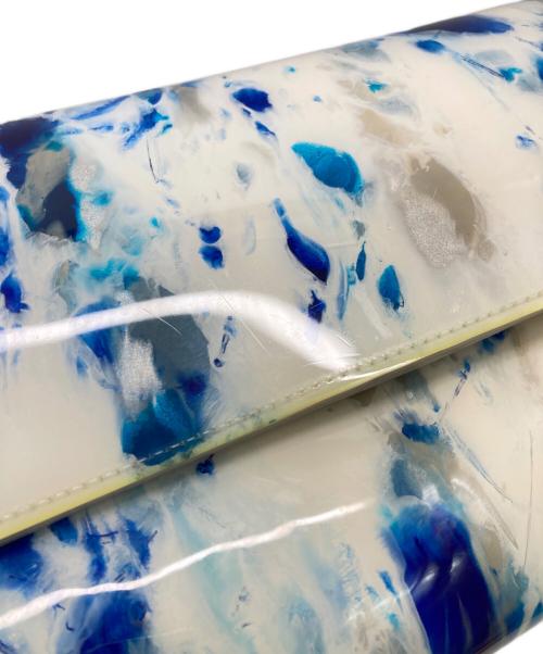 macromauro（マクロマウロ）macromauro (マクロマウロ) ペイントバッグ ホワイト×ブルーの古着・服飾アイテム