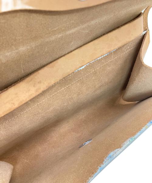 macromauro（マクロマウロ）macromauro (マクロマウロ) ペイントバッグ ホワイト×ブルーの古着・服飾アイテム