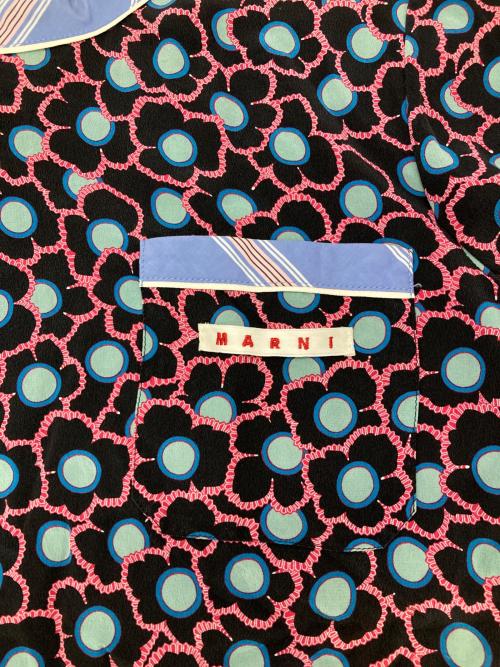 MARNI（マルニ）MARNI (マルニ) 総柄ポケットブラウス ブラック サイズ:40の古着・服飾アイテム
