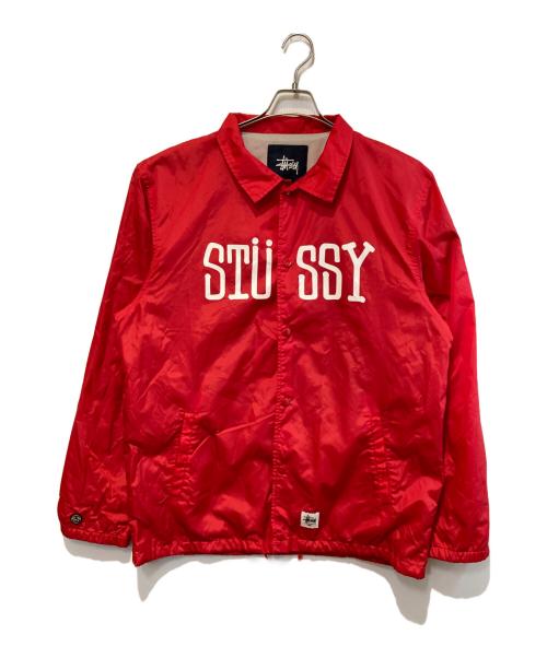 stussy（ステューシー）stussy (ステューシー) コーチジャケット レッド サイズ:XLの古着・服飾アイテム
