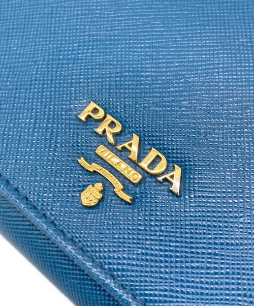 PRADA（プラダ）PRADA (プラダ) サフィアーノメタル チェーンウォレット ブルー(COBALTO)の古着・服飾アイテム