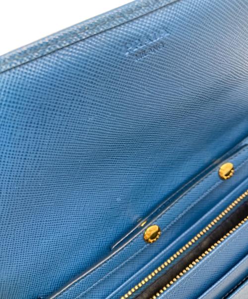 PRADA（プラダ）PRADA (プラダ) サフィアーノメタル チェーンウォレット ブルー(COBALTO)の古着・服飾アイテム