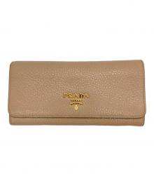 PRADA（プラダ）の古着「長財布」｜ベージュ×ピンク