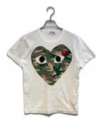 PLAY COMME des GARCONSプレイコムデギャルソン）の古着「プリントカットソー」｜ホワイト