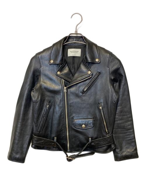 beautiful people（ビューティフルピープル）beautiful people (ビューティフルピープル) SHEEP LEATHER W RIDERS ブラック サイズ:150の古着・服飾アイテム