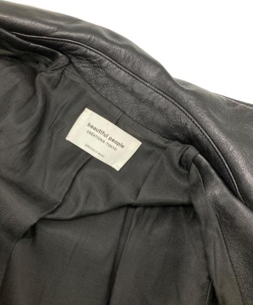 beautiful people（ビューティフルピープル）beautiful people (ビューティフルピープル) SHEEP LEATHER W RIDERS ブラック サイズ:150の古着・服飾アイテム