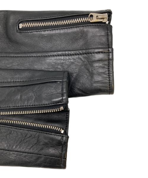 beautiful people（ビューティフルピープル）beautiful people (ビューティフルピープル) SHEEP LEATHER W RIDERS ブラック サイズ:150の古着・服飾アイテム