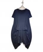 LIMI feuリミフゥ）の古着「変形カットソーワンピース」｜ネイビー
