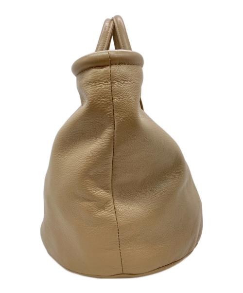 Papillonner（パピヨネ）Papillonner (パピヨネ) バケツトートレザーバッグ ベージュの古着・服飾アイテム